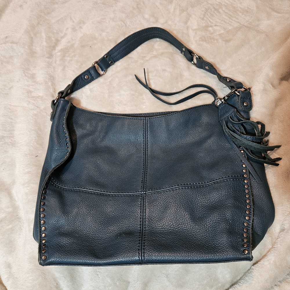The Sak Navy Blue Leather Hobo Bag